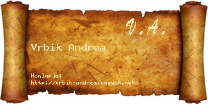 Vrbik Andrea névjegykártya