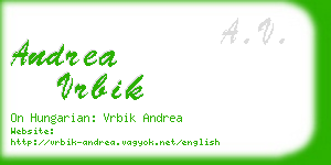 andrea vrbik business card